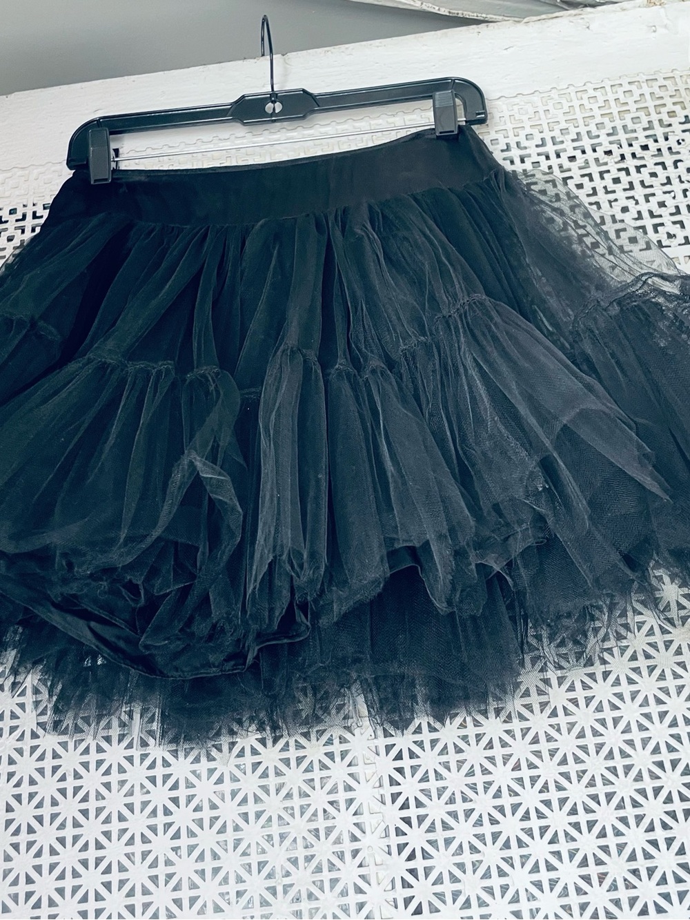 Morgane Le Fay Black Ruffled Bubble Mini Skirt